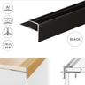A60 15 x 22mm Push-In Anodised Aluminium Stair Nosing Edge Trim - Cayrus World of Finishing
