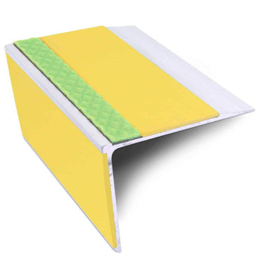 ASL28 75x58mm DDA Compliant Straight Aluminium Non Slip Stair Nosing Edge Trim With PVC Insert - Cayrus World of Finishing