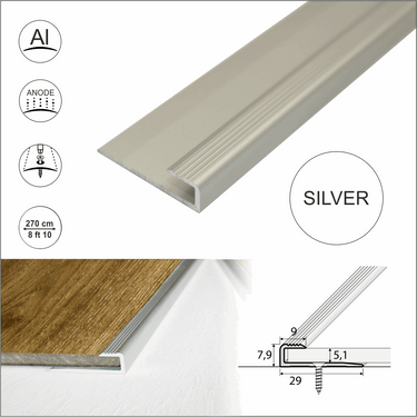 C63 Anodised Aluminium LVT U Edging Profile Threshold For 5mm Flooring