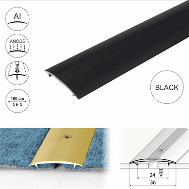 C68 36mm Anodised Aluminium Carpet Cover Strip Profile