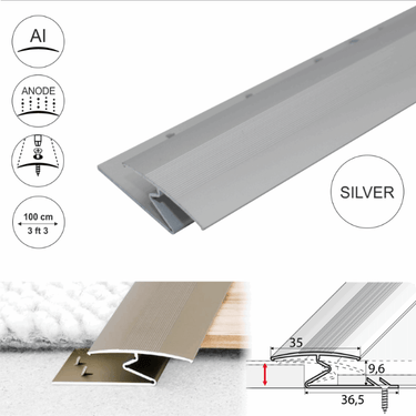 C69 35mm Anodised Aluminium Z Carpet Profile