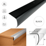 Black aluminium stair nosing bullnose edge trim 200cm with 35×45mm profile