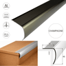 Champagne aluminium stair nosing bullnose edge trim 100cm with 35×45mm profile