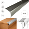 Inox aluminium stair nosing bullnose edge trim 200cm with 35×45mm profile