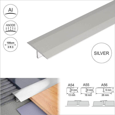 A56 26mm Anodised Aluminium Threshold Trim T Bar Transition Strip For Tiles - Cayrus World of Finishing