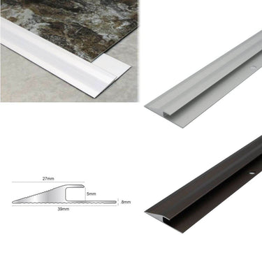 2.7m Click Vinyl Flooring Edge Profile Reducer Trim Threshold Door Bar Lvt - Cayrus World of Finishing