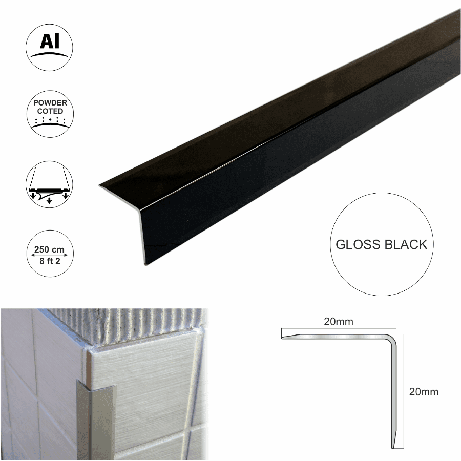 Cladding Fixed Edge Protection Aluminium Retro-Fit Tile Trim Angle Edge Protector Cladding Corner Tri