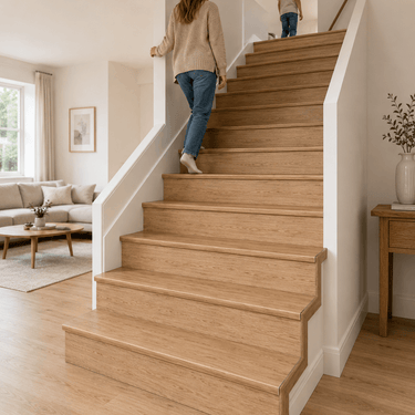 A41 35 x 35mm Wood Effect Aluminium Stair Nosing Edge Trim – Stair Edge Protection