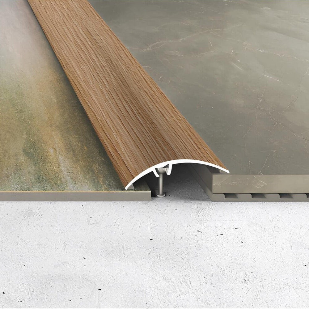 A65 50mm Heavy Duty Aluminium Wood Effect Door Threshold Strip – No Vi