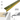 Brass effect aluminium stair nosing profile, 120 cm length, 20mm height x 25mm width, anti-slip ridged surface, screw-fixed installation, technical drawing and step installation example.