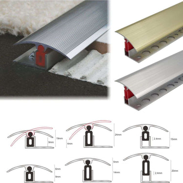 TTC 40mm Aluminium Door Threshold T-Bar Trim – Adjustable Easy Clip