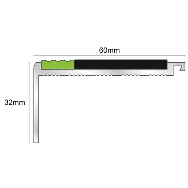 AHD05 60 x 32mm Non Slip Stair Nosing - Cayrus World of Finishing
