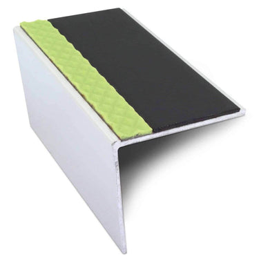 ASL20 57x55mm DDA Compliant Aluminium Non Slip Stair Nosing Edge Trim With Pvc Insert - Cayrus World of Finishing