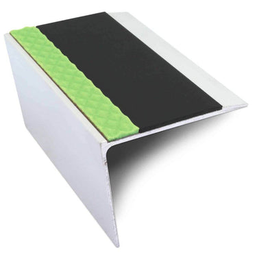 ASL26 67x55mm DDA Compliant Aluminium Non Slip Stair Nosing Edge Trim With Pvc Insert - Cayrus World of Finishing