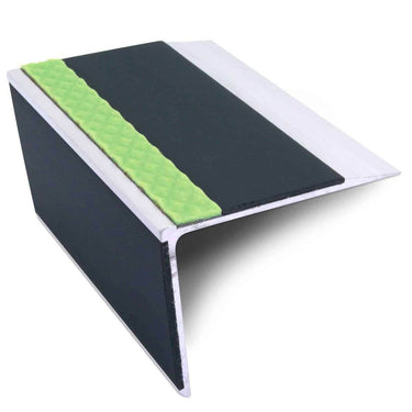 ASL28 75x58mm DDA Compliant Straight Aluminium Non Slip Stair Nosing Edge Trim With PVC Insert - Cayrus World of Finishing
