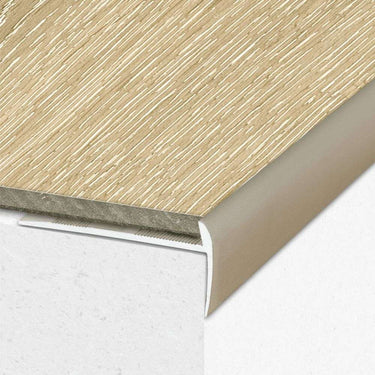 C27 44 x 20.5mm Anodised Aluminium LVT Stair nosing  Edge Profile For 5mm Flooring