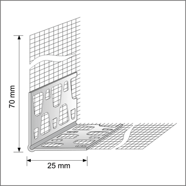 10 X 70x70mm Pvc Mesh Render Corner Bead - Cayrus World of Finishing