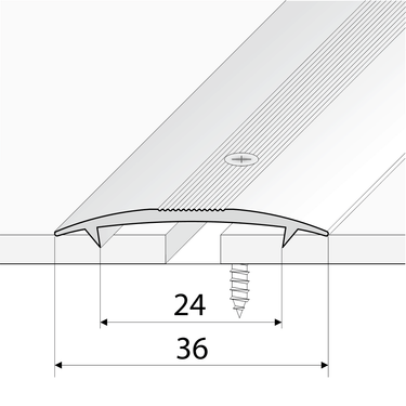 36mm Anodised Aluminium Twin Grip Carpet Cover Strip – Heavy Duty Threshold Trim C68