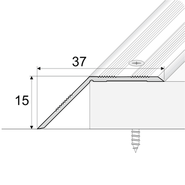 A39 37mm Anodised Aluminium Door Threshold Ramp Profile - Cayrus World of Finishing