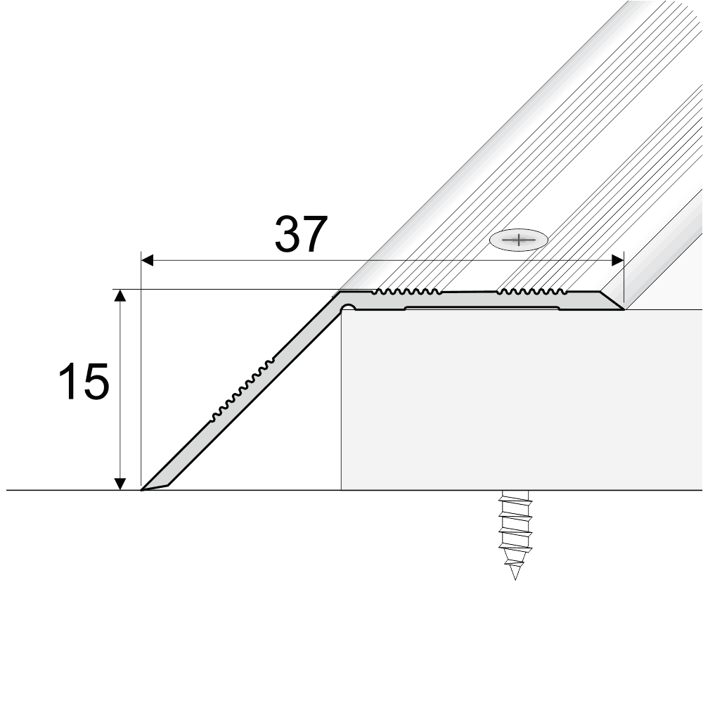 Js2601 Ramp Profile A39 37mm Anodised Aluminium Door Threshold Ramp Profile
