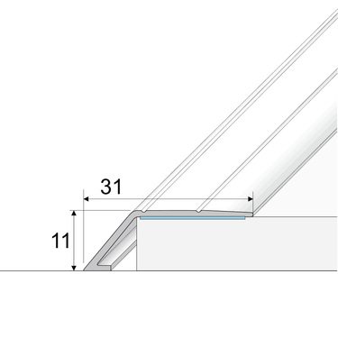 A45 31mm Anodised Aluminium Self Adhesive Door Threshold Ramp Profile - Cayrus World of Finishing