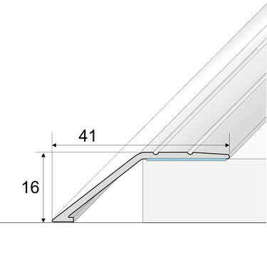A47 41mm Anodised Aluminium Self Adhesive Door Threshold Ramp Profile - Cayrus World of Finishing