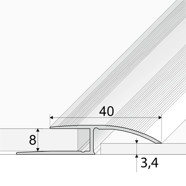 A62 40mm Anodised Aluminium Door Threshold Ramp Profile - Cayrus World of Finishing