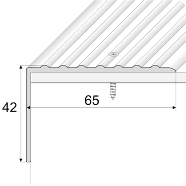 A32 65 x 42mm Anodised Aluminium Non Slip Ribbed Treads Stair Nosing Edge Trim - Cayrus World of Finishing