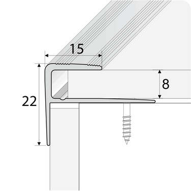 A60 15 x 22mm Push-In Aluminium Wood Effect Stair Nosing Edge Trim - Cayrus World of Finishing