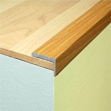 A31 25 x 10mm Aluminium Wood Effect Self Adhesive Stair Nosing Edge Trim - Cayrus World of Finishing
