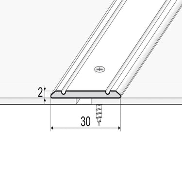 A02 30mm Anodised Aluminium Flat Door Threshold Strip - Cayrus World of Finishing