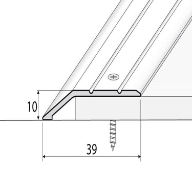 A11 40mm Anodised Aluminium Door Threshold Ramp Profile - Cayrus World of Finishing