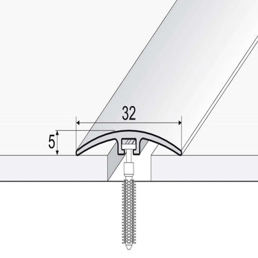 E66 32mm Pvc Wood Effect Door Threshold Strip