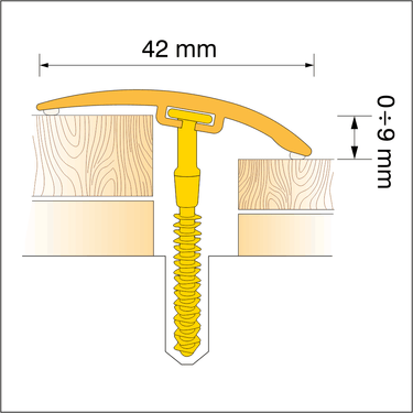 D-P0200 42mm Pvc Wood Effect  Door Threshold Strip