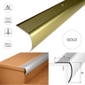 Gold aluminium stair nosing bullnose edge trim 100cm with 35×45mm profile