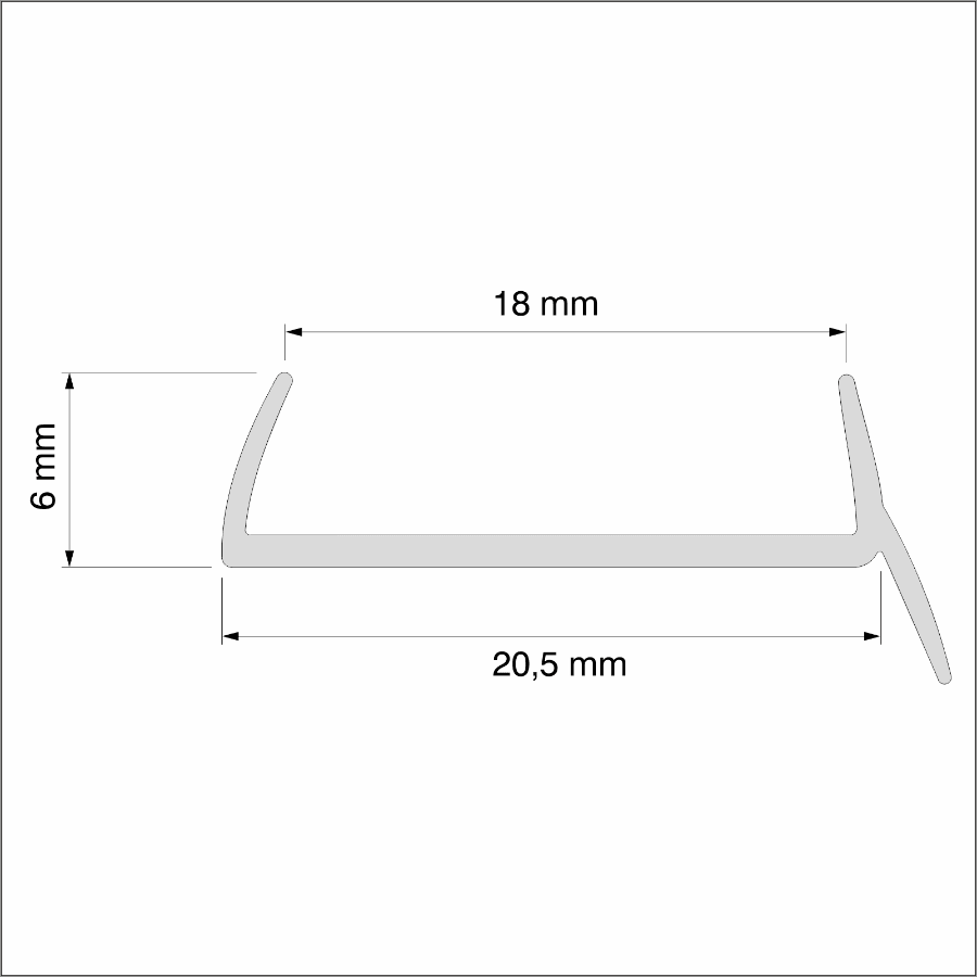 PVC Plinth Sealing Strip for 18mm MDF Kitchen Kickboard Panels
