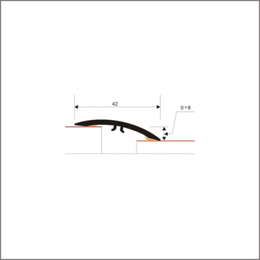 M-M0200 42mm Pvc Wood Effect Flat Self Adhesive Door Threshold Strip
