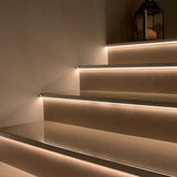 Vision Step NLD Tile-In LED Stair Nosing 2.8m – 9mm & 11mm Depth, Matt Silver Aluminium Finish