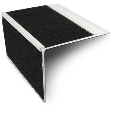 ASL27 75x58mm DDA Compliant Aluminium Non Slip Stair Nosing Edge Trim With Pvc Insert - Cayrus World of Finishing