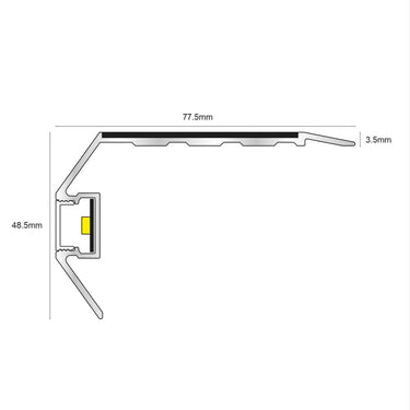NSLR50 - Vision Light Out - Tredsafe Non Slip 77.5 x 48.5mm Stair Nosing