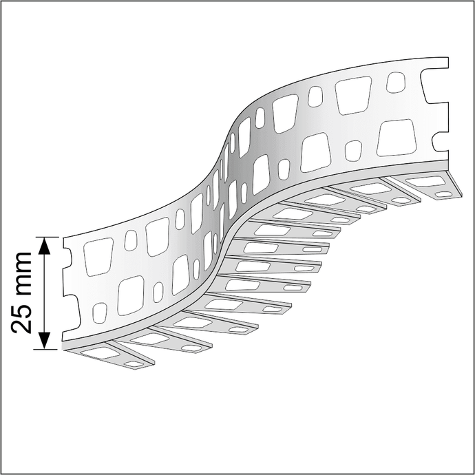 10 X 25x25 PVC Flexible Arch Corner Bead for Render and Plaster 2.5m