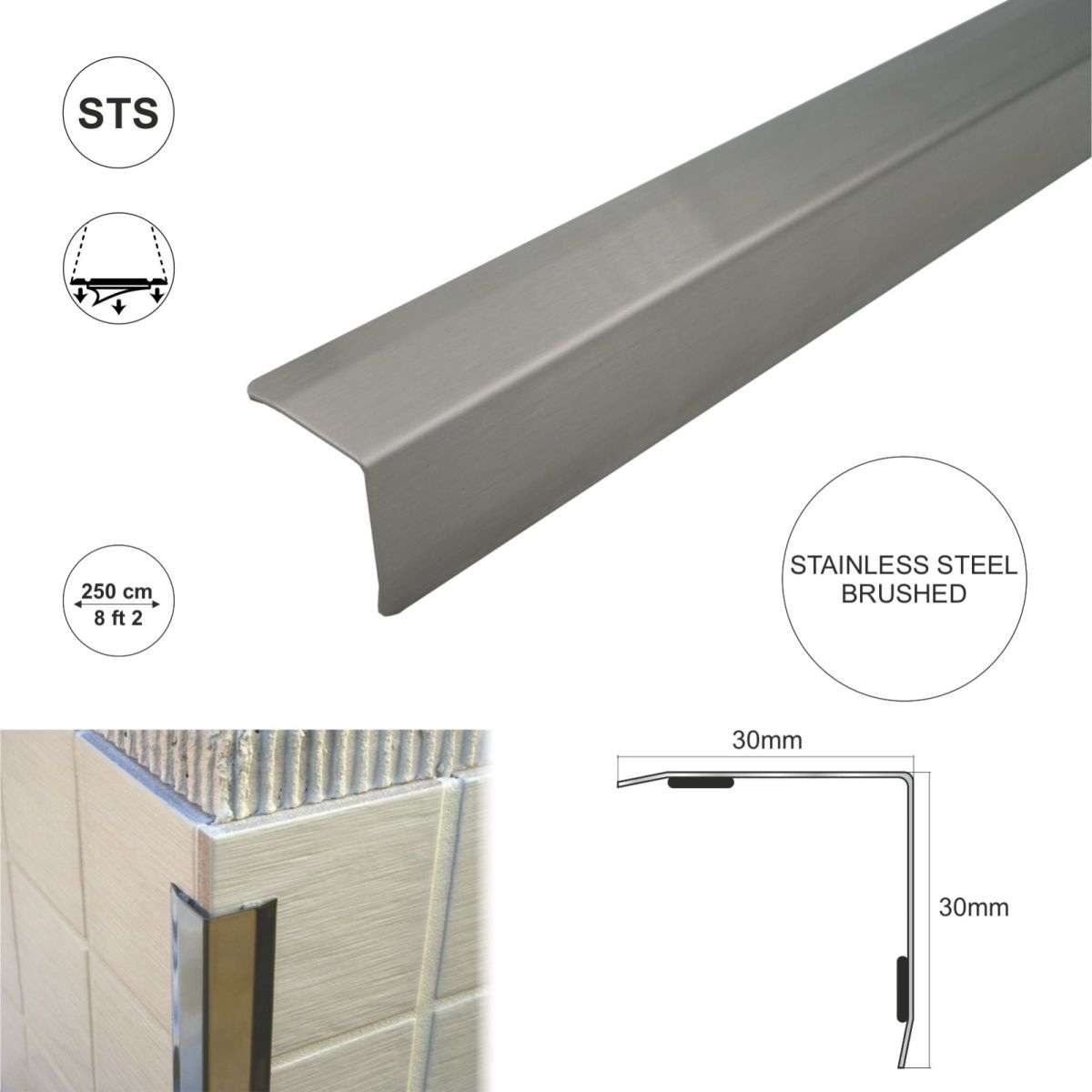 Cladding Protector Banan Stainless steel angle wall cladding corner trim protector bevelled edg